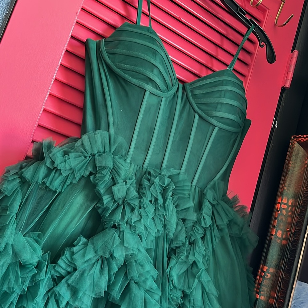 NWT NOX PROM EMERALD Elegant Green Strapless Dress - Picture 4 of 17